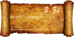 Bozó Zsanett névjegykártya